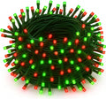 Coil of red and green cluster rice lights